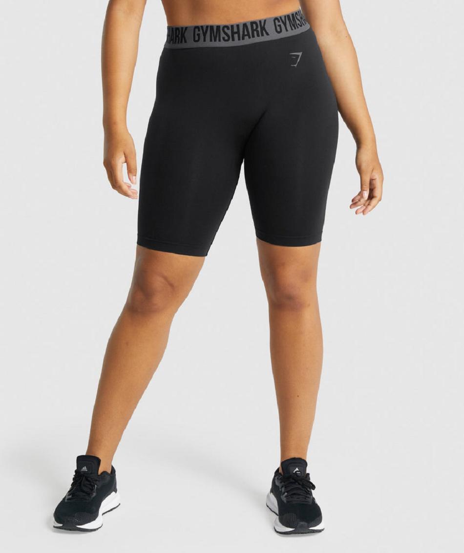 Gymshark Fit Seamless Cycling Ženske Kratke Hlače Crne | HR 3838AHK